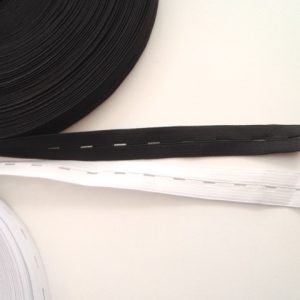 Λάστιχο ραπτικής με Κουμπότρυπα 20 mm, Μαύρο