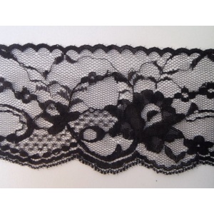 Δαντέλα (Lace) RLS-158, Μαύρο, Γκρι