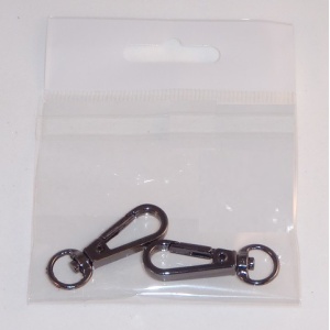 Κούμπωμα ασφαλείας Γάντζος (Snap Hook), ζευγάρι, Black Nickel