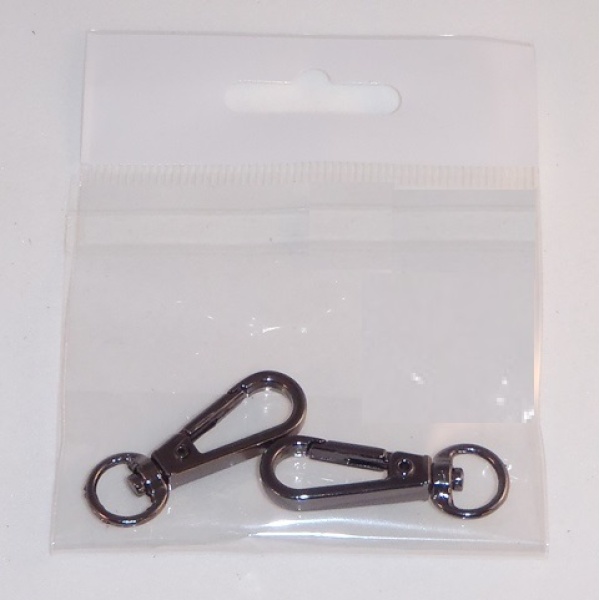 Κούμπωμα ασφαλείας Γάντζος (Snap Hook), ζευγάρι, Black Nickel