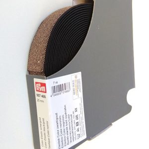 Λάστιχο ραπτικής Ζακάρ Μαύρο-Χρυσό 25 mm (Rubber sewing tape) – Prym 957468