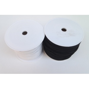 Λάστιχο ραπτικής Στρογγυλό (Rubber sewing tape), σε Λευκό και Μαύρο