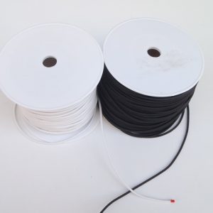 Λάστιχο ραπτικής Στρογγυλό (Rubber sewing tape), σε Λευκό και Μαύρο