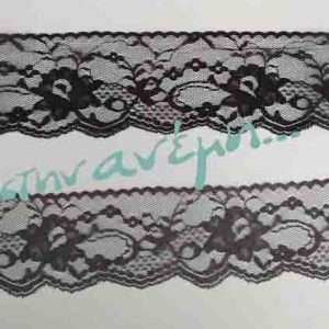 Δαντέλα (Lace) RLS-158, Μαύρο, Γκρι