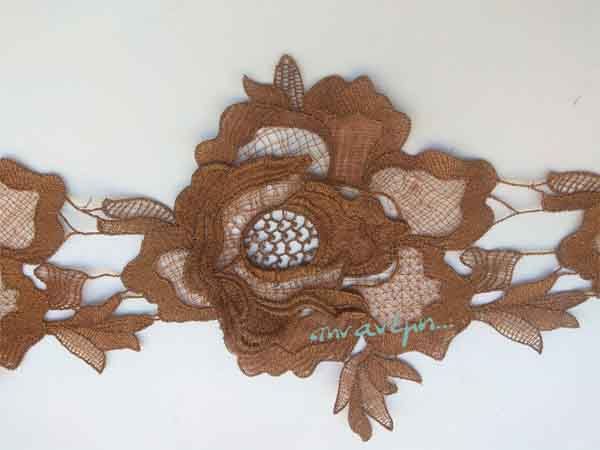Τρέσα κεντήματος (braid embroidery) - Λουλούδι bronze