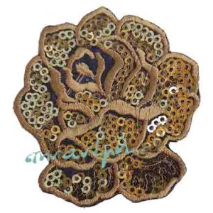 Θερμοκολλητικά μοτίφ (Iron-on patches) Τριανταφυλλάκι Χρυσό με παγιέτες