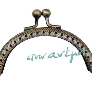 Μεταλλικό πλαίσιο-κούμπωμα Classic 9cm κυρτό - Bronze
