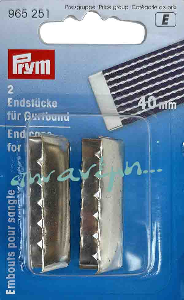 Μεταλλικά τελειώματα Ιμάντα Prym 965251 40mm Μεταλλικά τελειώματα Ιμάντα Prym 965251 40mm